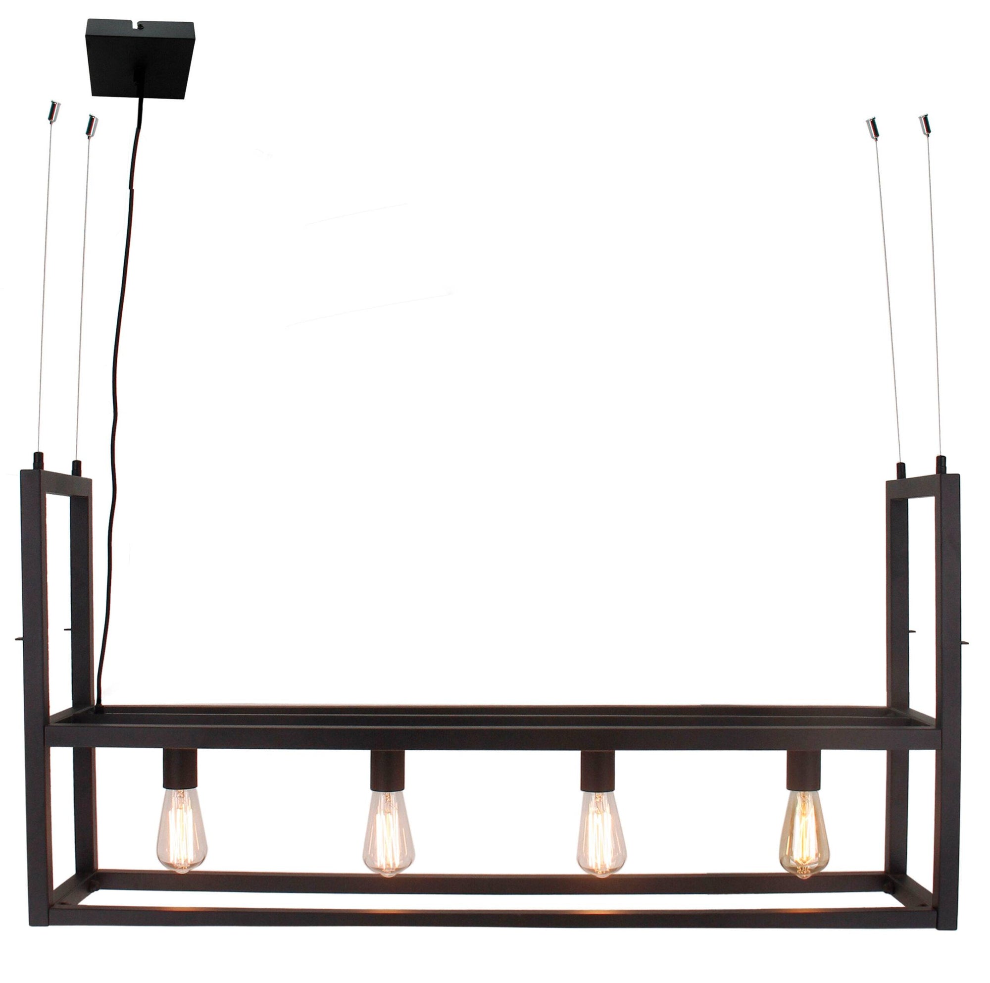 Chericoni Cubo hanglamp, zwart design, geschikt voor vier lampen, modern en elegant.