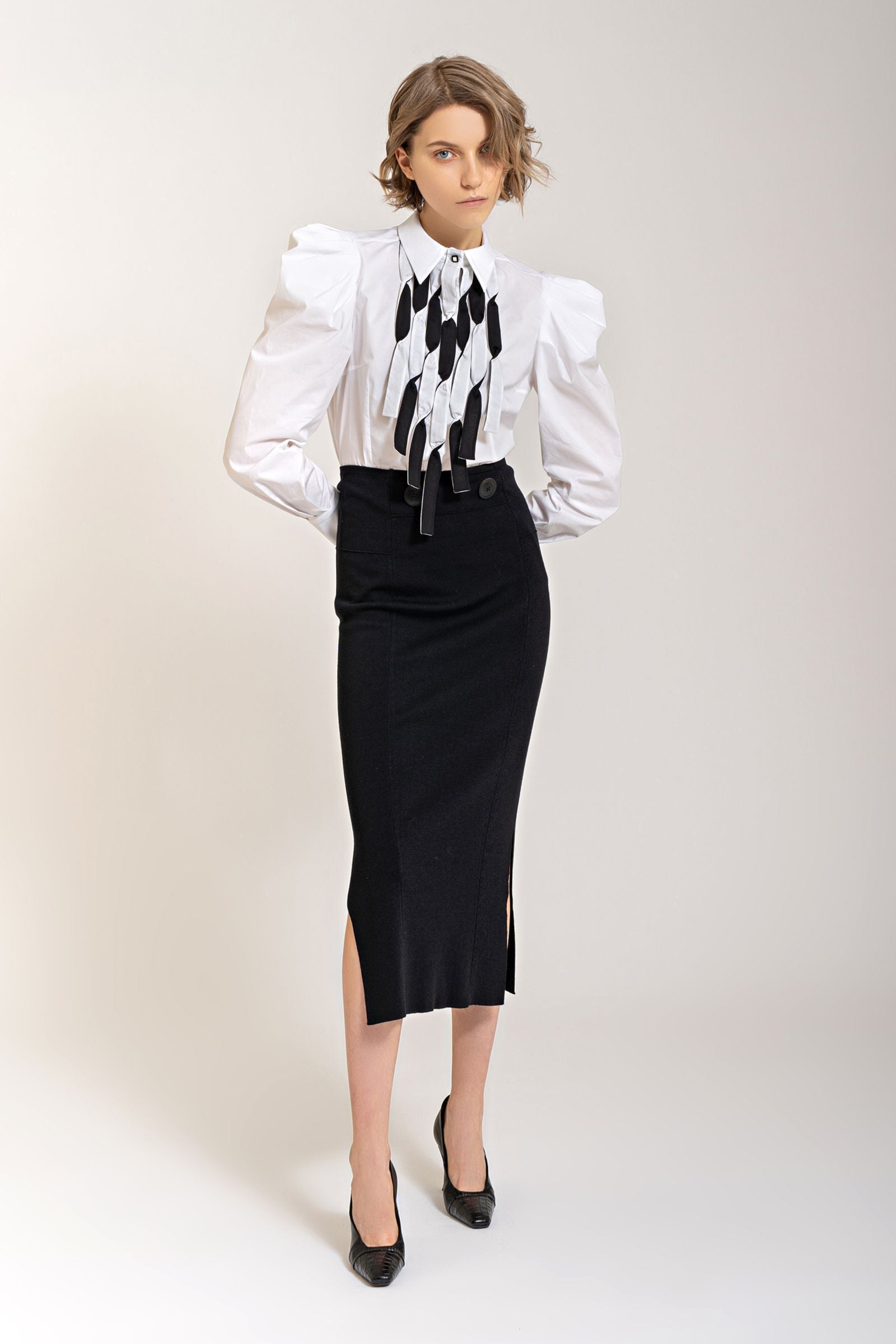 Knee-Length Knit Skirt