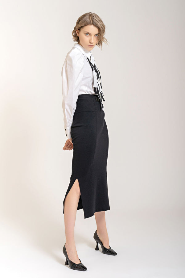 Knee-Length Knit Skirt