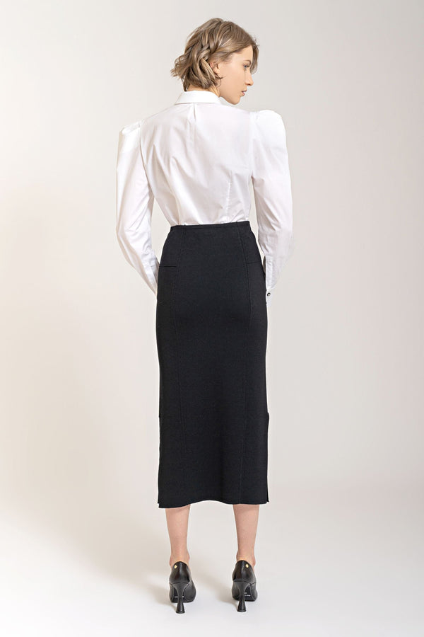 Knee-Length Knit Skirt