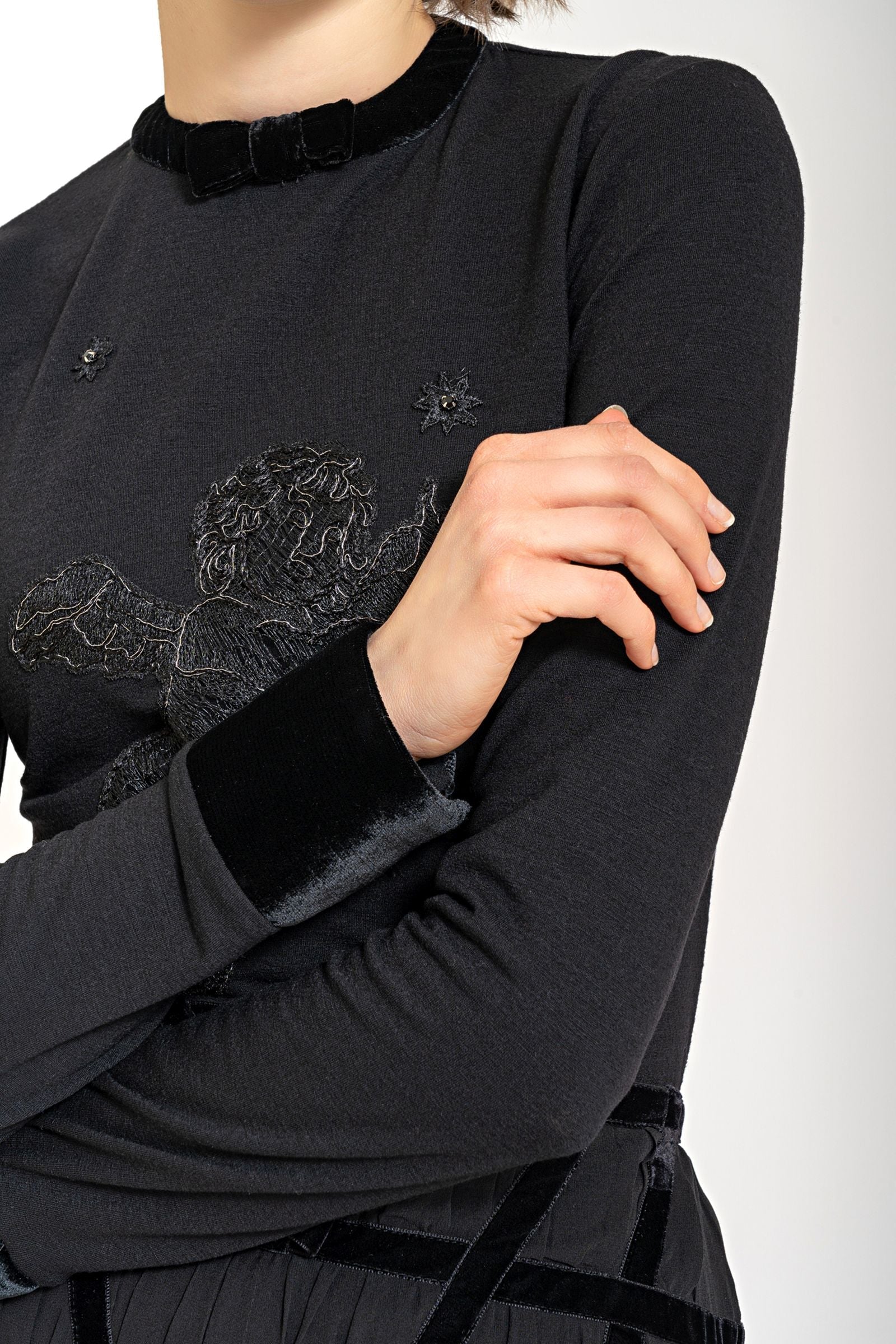 Langarm T-Shirt met Borduursel