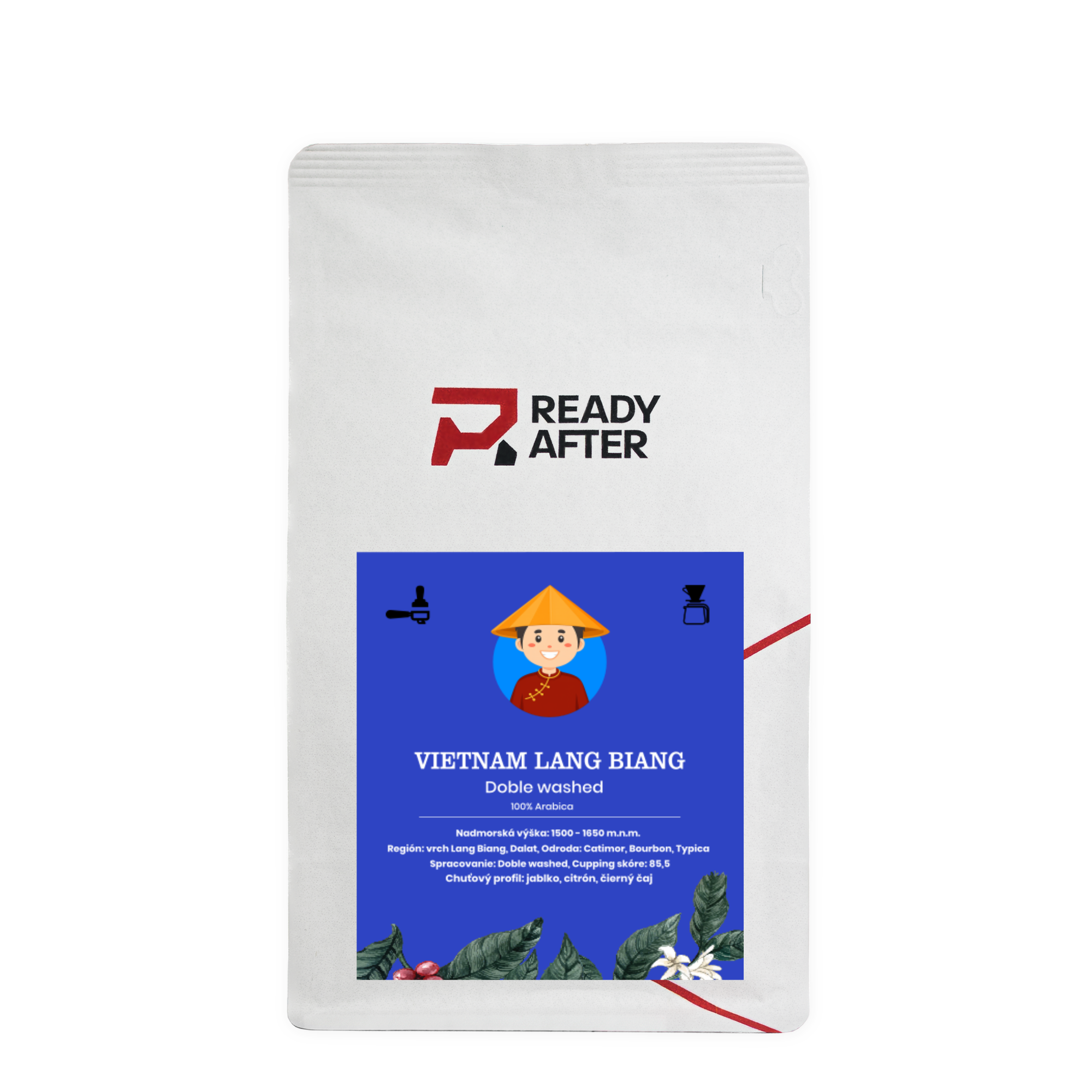 Vietnam Lang Biang Dvojitě praná - 100% Arabica Káva Balení: 200g