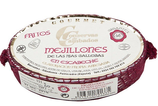 Mejillones en escabeche de las Rías Gallegas 6_8 unidades. Conservas Cambados