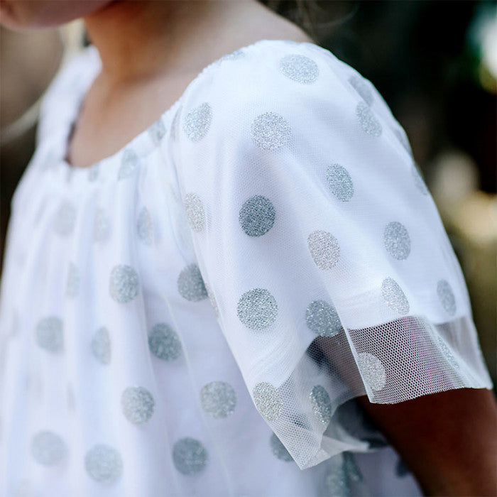 GLITTER POLKA DOT TULLE TOP