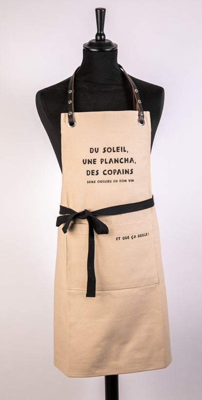 Sun apron, a plancha, friends