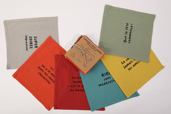 Set of 6 Cheerful Table Napkins
