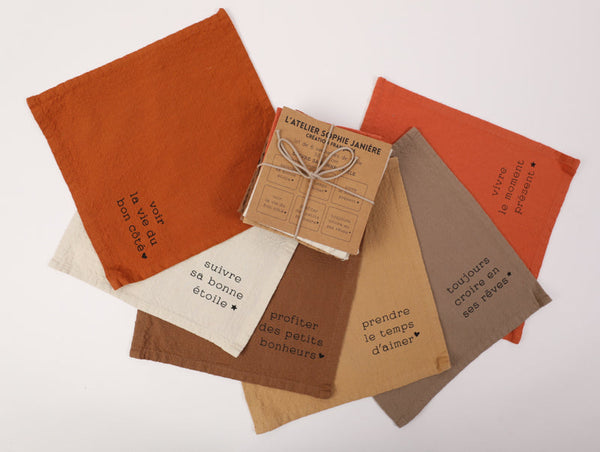 Set of 6 Table Napkins Follow Your Lucky Star