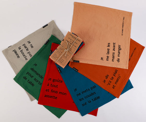 Set of 6 Table Napkins Good Manners