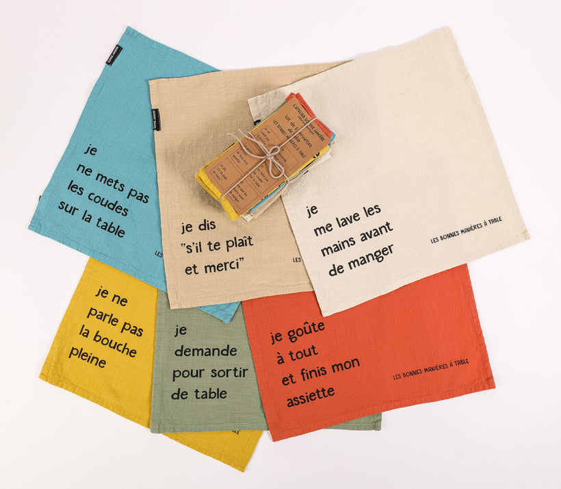 Lot de 6 serviettes de table les bonnes manières