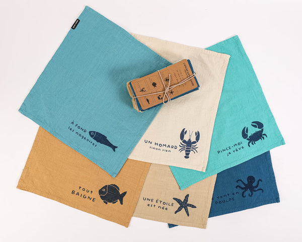 Lot de 6 serviettes de table tout baigne