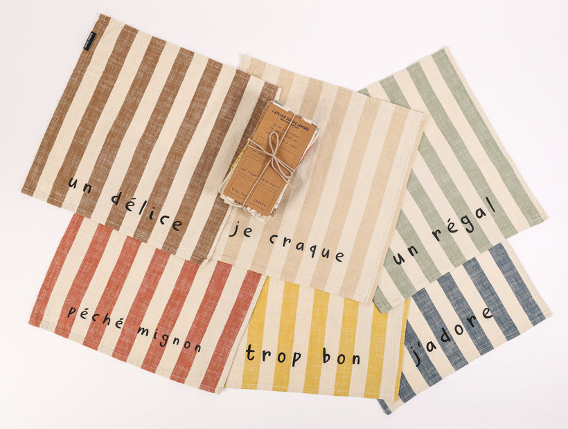 Set of 6 Table Napkins a Delight (Stripes)