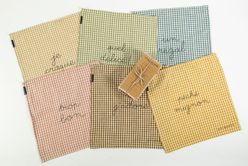 Set of 6 Vichy Table Napkins I'm Crazy About