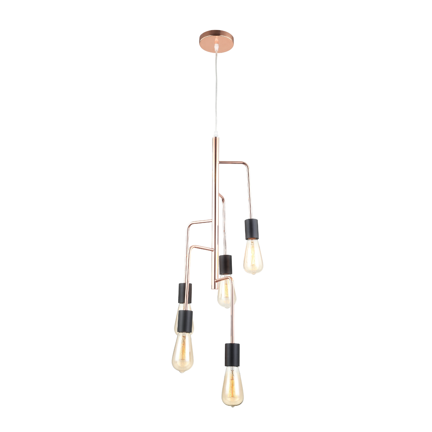 Lampada a sospensione Retro Chericoni – Rame – Nero – 5 Luci