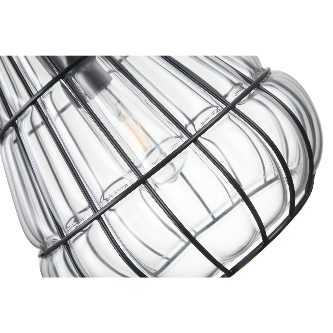 Chericoni Venezia Uno Pendant Lamp - Ø30cm - 1 Flame - Black Metal - Glass