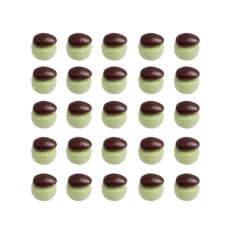 Dents de l'Ours, pâte d'amandes à la pistache et chocolat noir