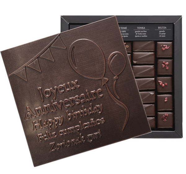 ILBARRITZ EXTRA DARK CHOCOLATE BOX HAPPY BIRTHDAY BLACK