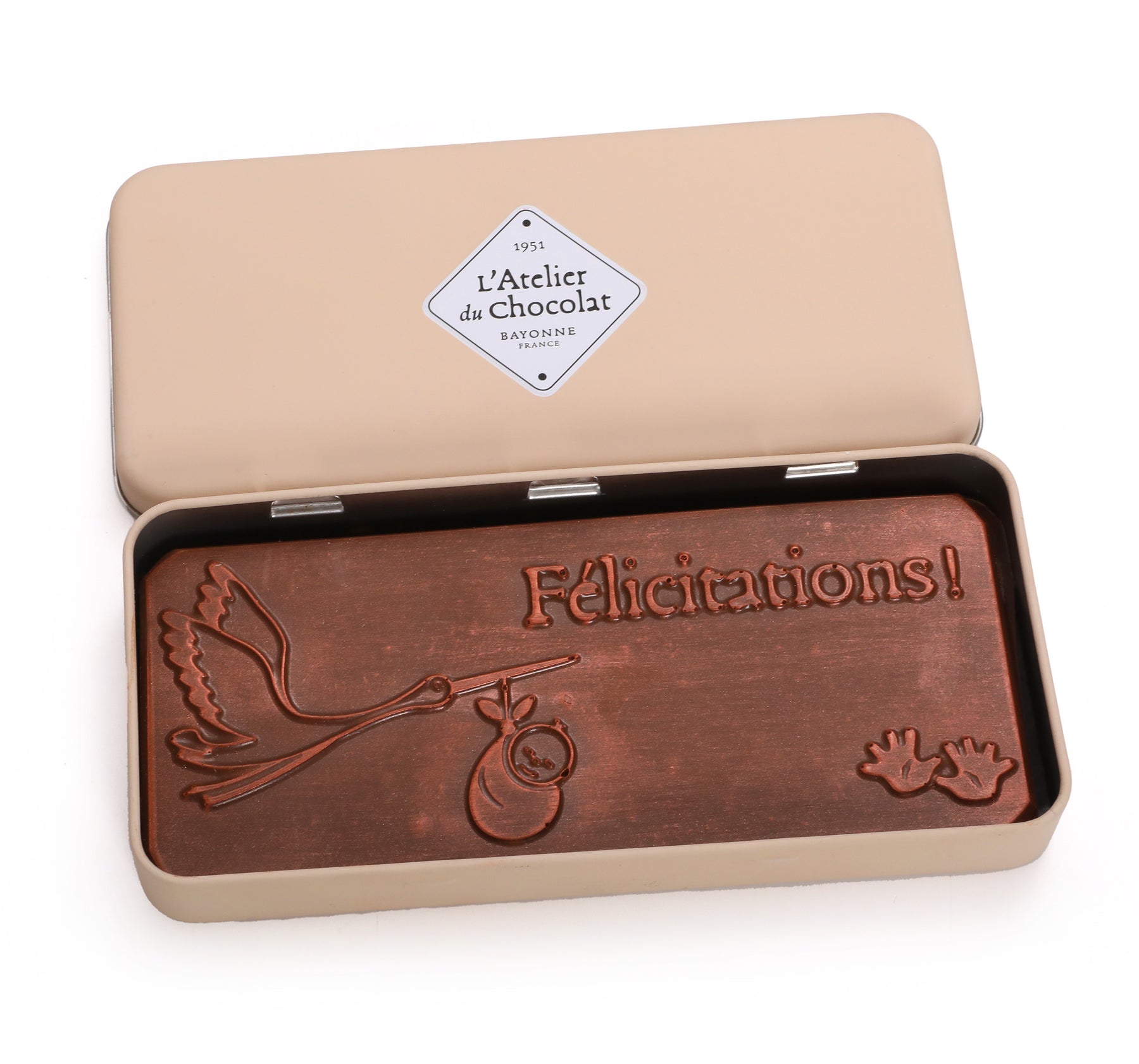 BIRTH PLATE MILK CHOCOLATE - CUSTOMIZABLE
