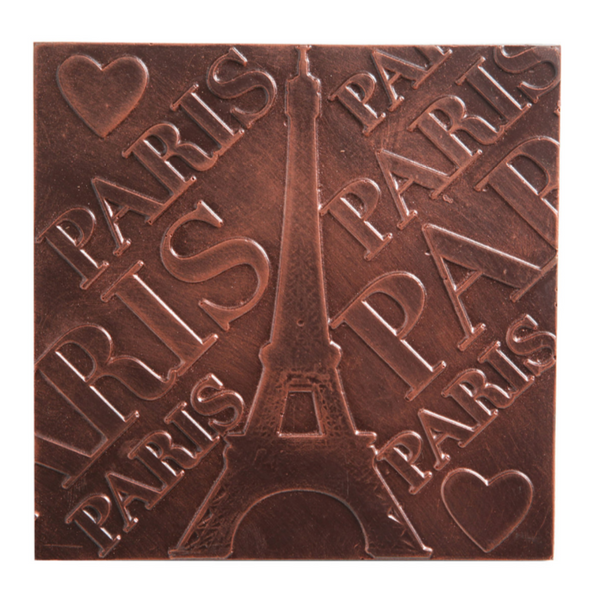 DARK CHOCOLATE PLAQUE - PARIS EIFFEL TOWER