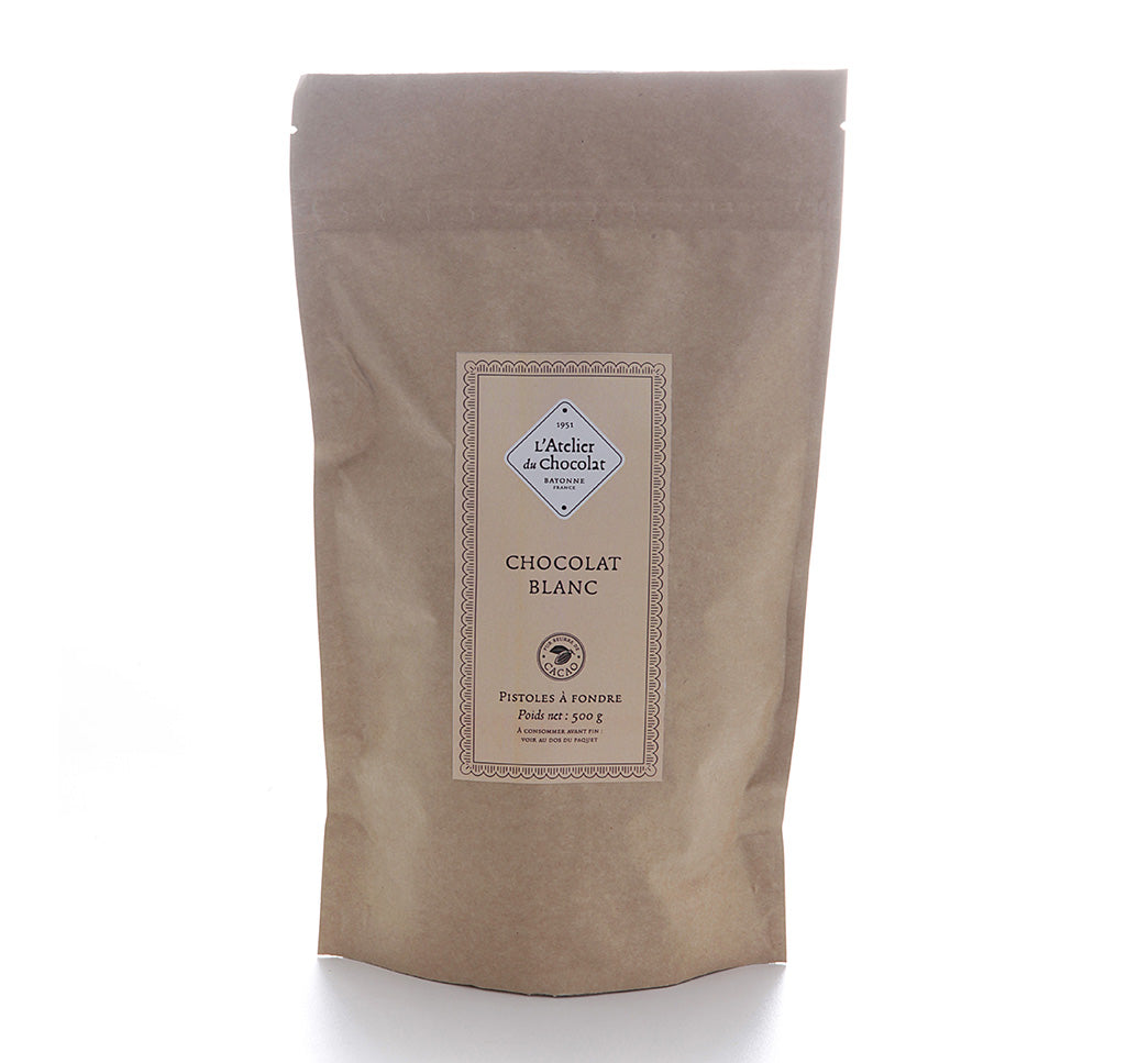 ARTISANALE WITTE CHOCOLADE PISTOLES