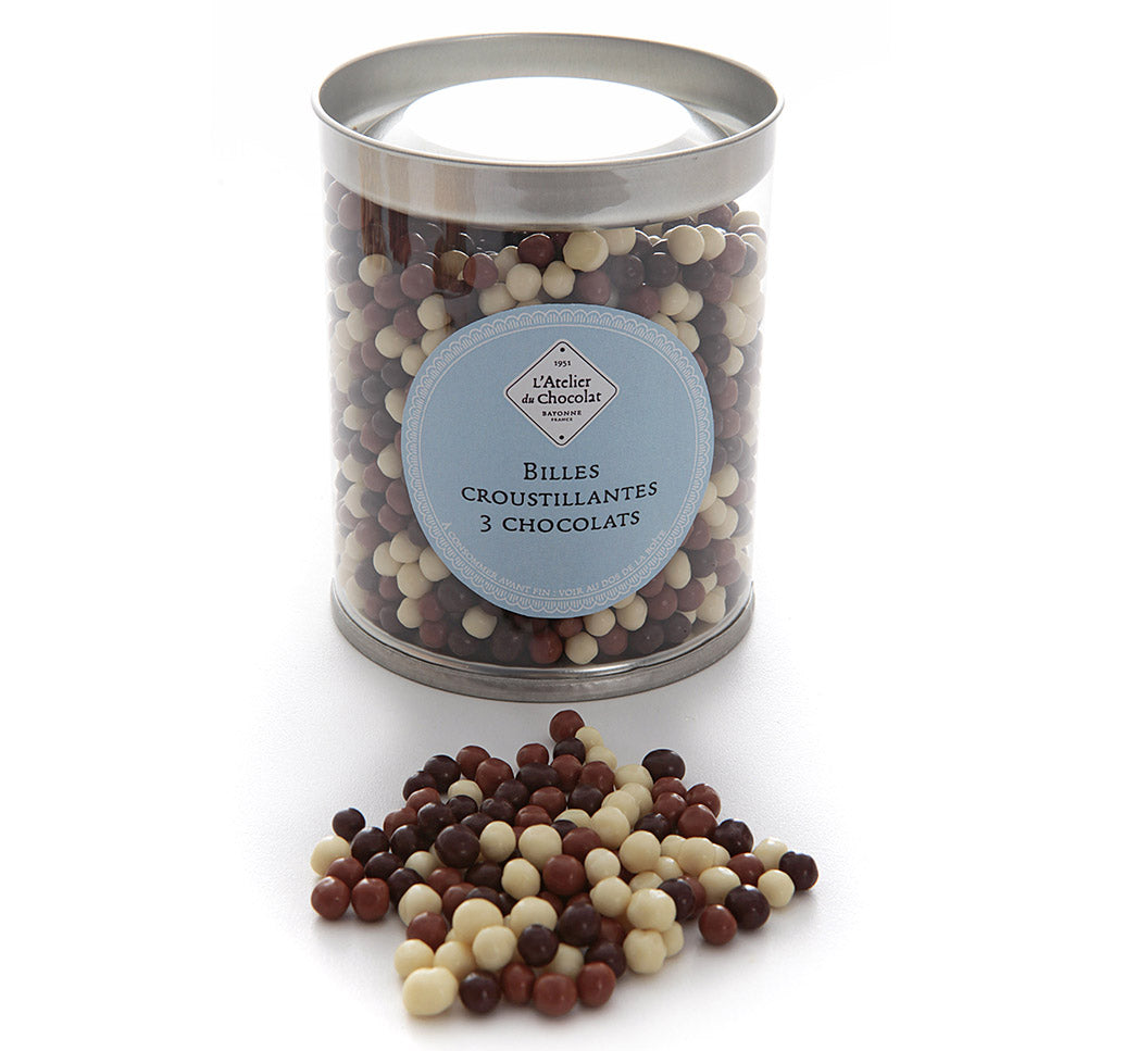 CRUNCHY THREE CHOCOLATES BALLS