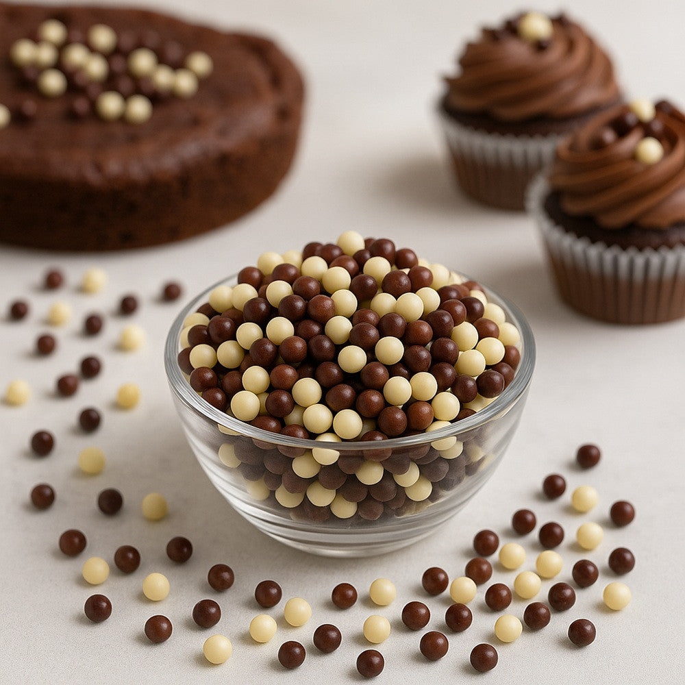 CRUNCHY THREE CHOCOLATES BALLS