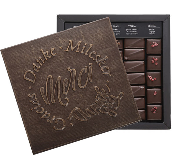 ILBARRITZ EXTRA DARK CHOCOLATE BOX THANK YOU BLACK