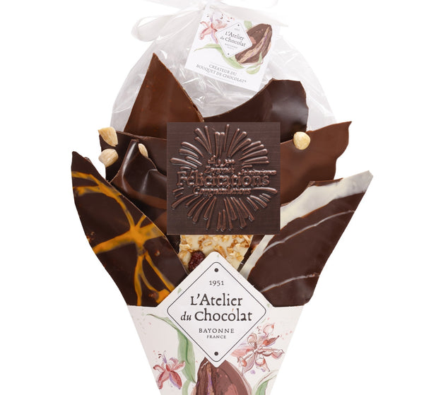BOUQUET DE CHOCOLAT FÉLICITATIONS ET SA RÉGLETTE DE GALETS DES GAVES