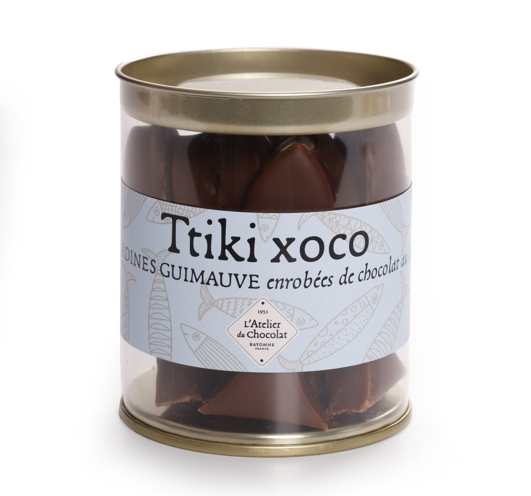 MARSHMALLOW VANILLA MILK CHOCOLATE SARDINE CYLINDER