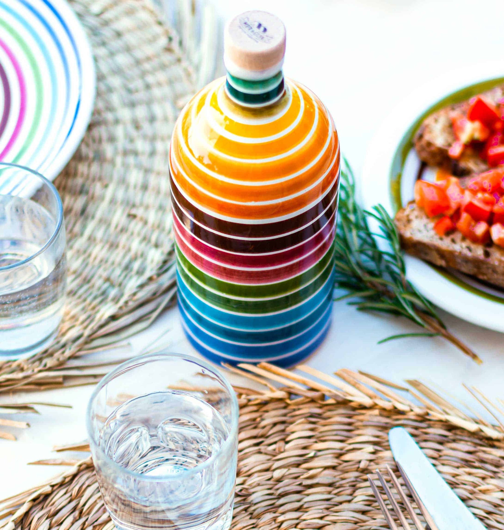 Rainbow ceramic jug