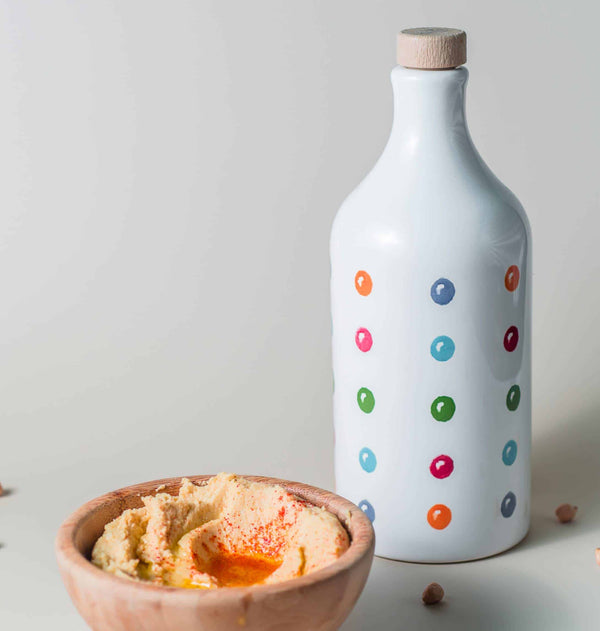 Ceramic jar with polka dots