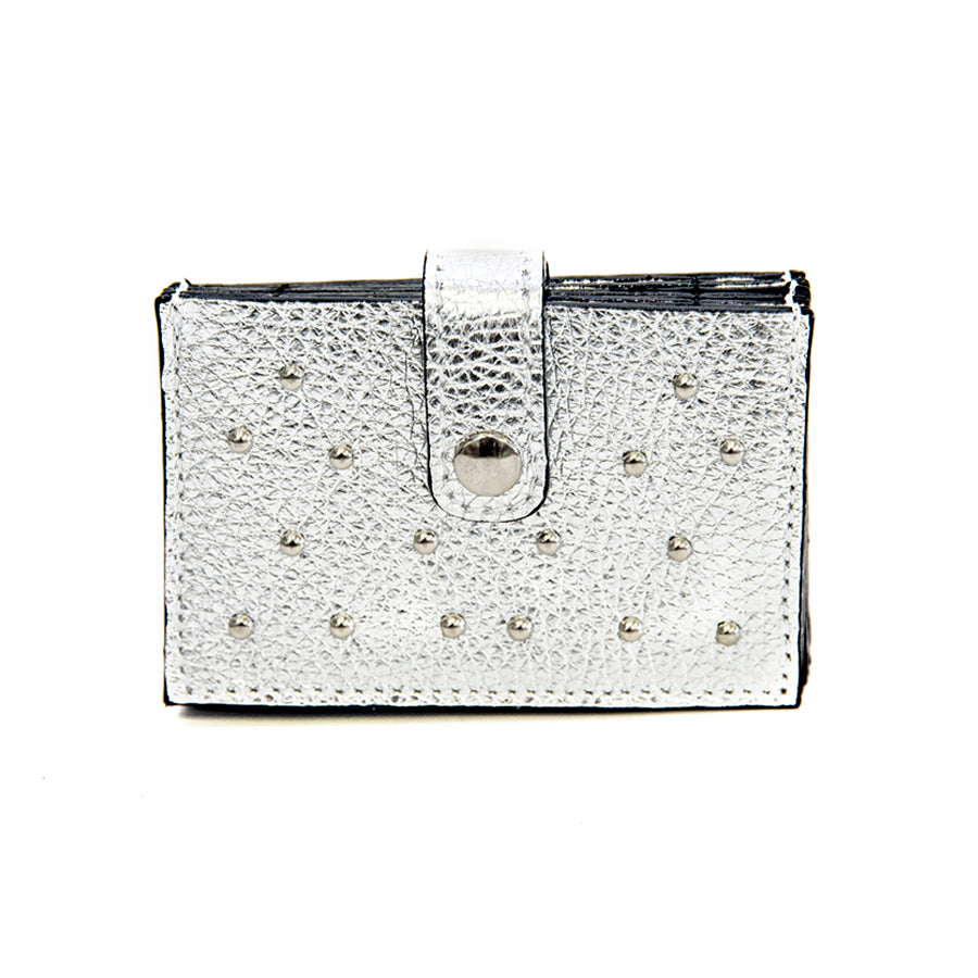 CREDIT CARD - silver credit card holder with studs