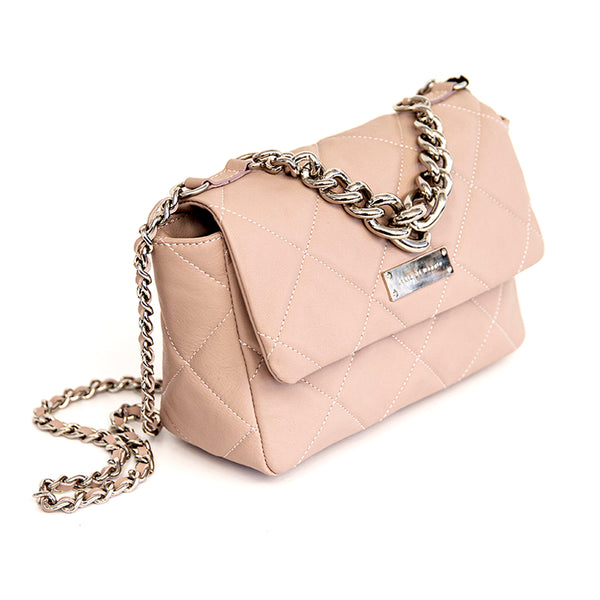 EDITH - elegant quilted blush bag