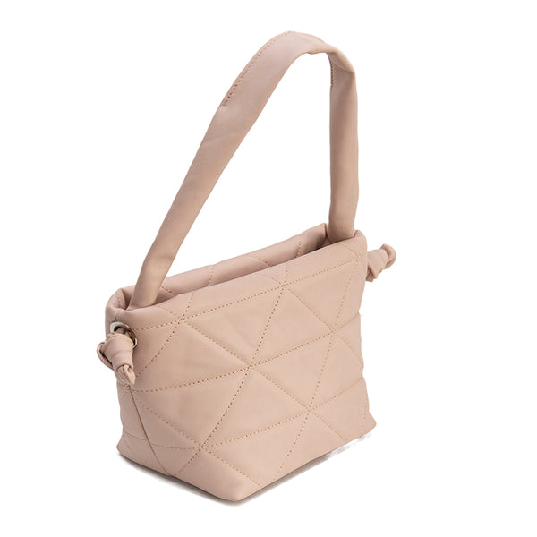 RITA - borsa in pelle trapuntata morbida color rosa cipria