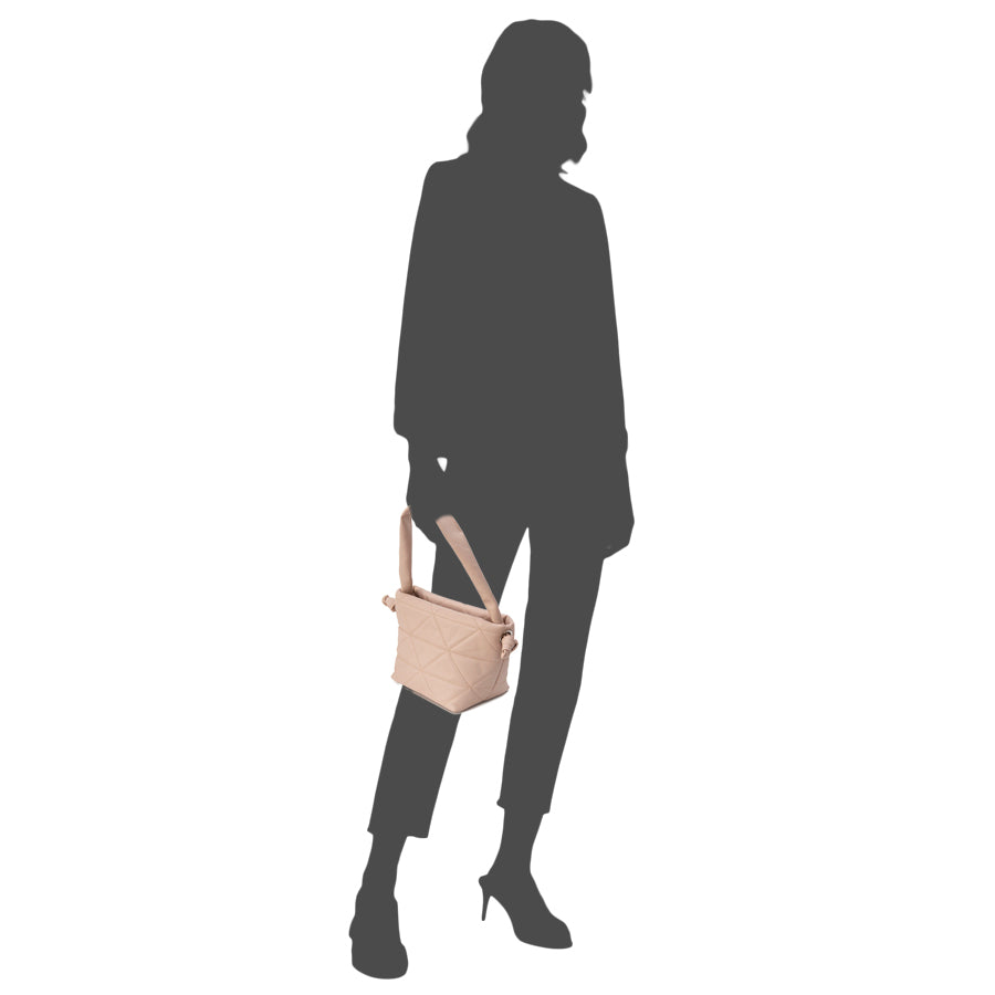 RITA - soft quilted leather bag in powder pink