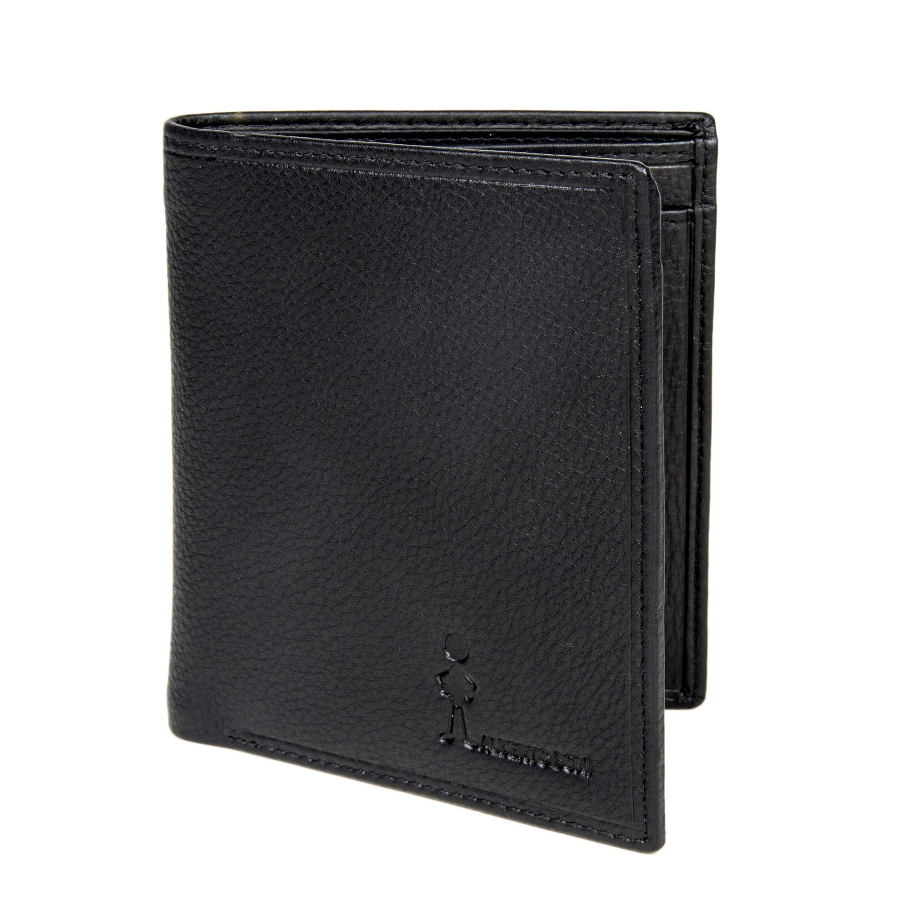 Black vertical leather wallet