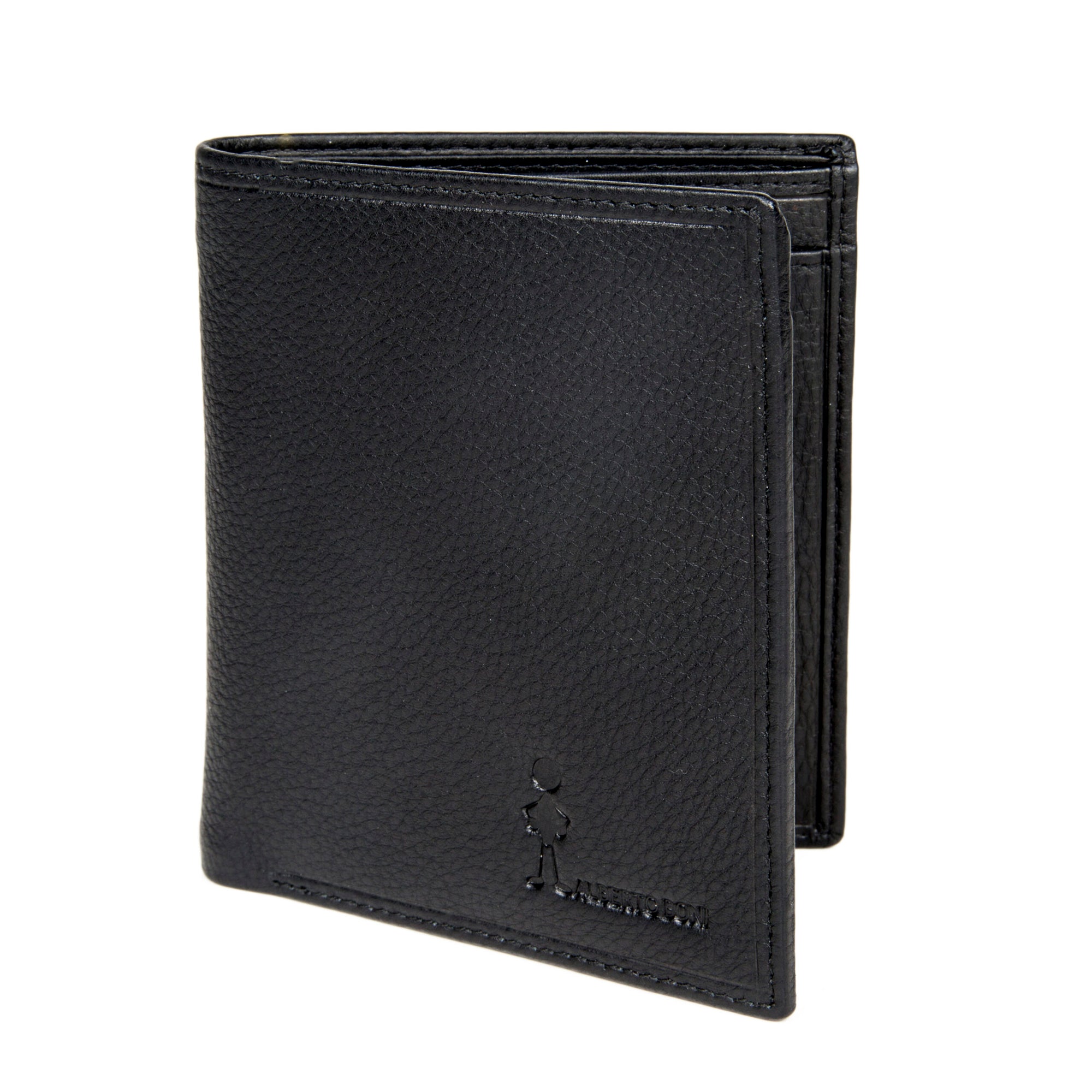 Black vertical leather wallet