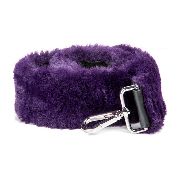 FUR - Shoulder bag in faux fur and purple leather