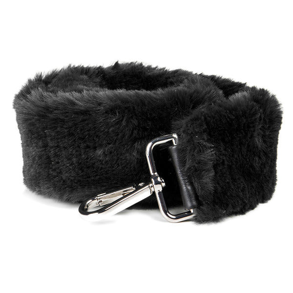 FUR - Shoulder bag in faux fur and black leather