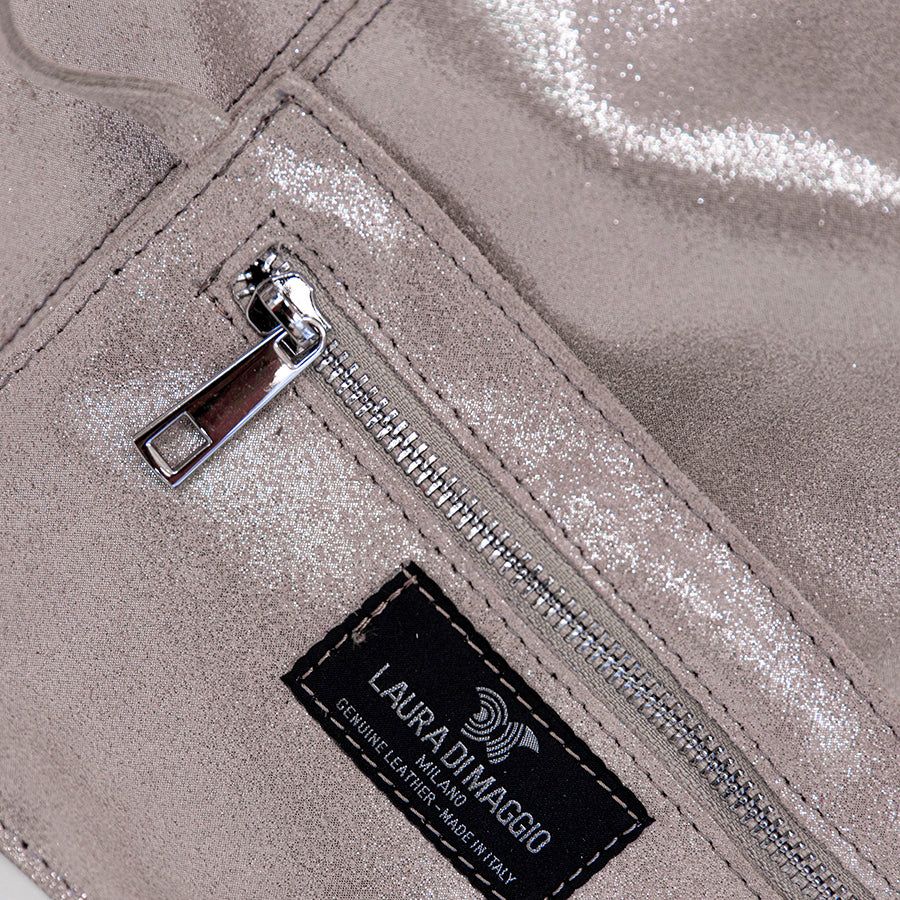 GLIETTER - sacca in pelle glitter rosa