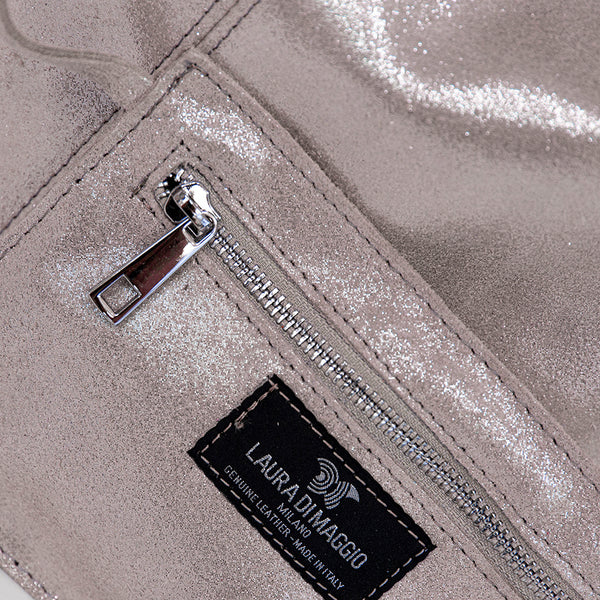 GLIETTER - sacca in pelle glitter rosa