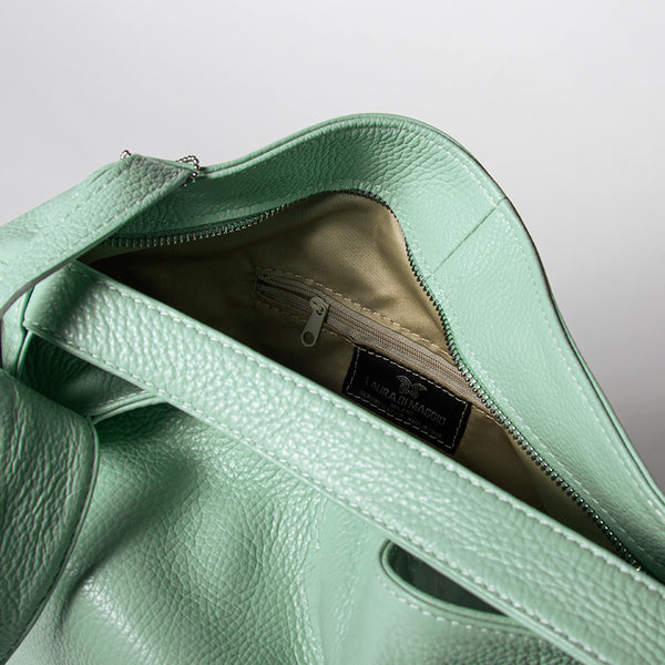 VENICE AM - Mint Dollar Leather Backpack/Bag