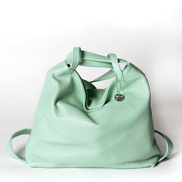 VENICE AM - Mint Dollar Leather Backpack/Bag