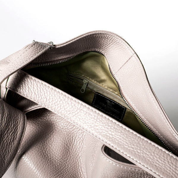 VENICE - Leather Backpack/Bag in Milk Dollar