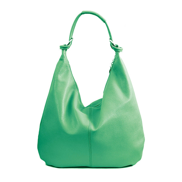 ASIA - Maxi green dollar leather bag