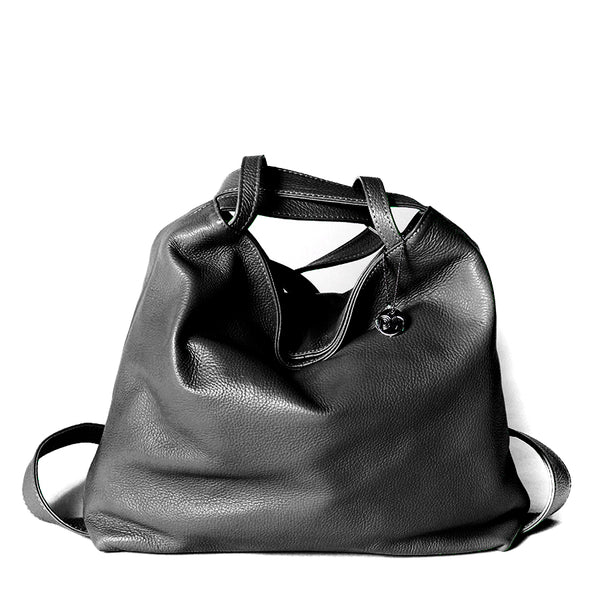 VENICE - Black dollar leather backpack/bag