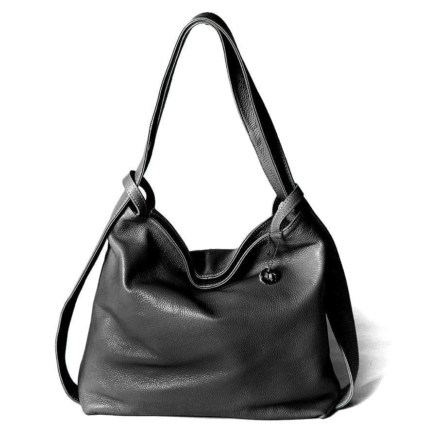VENICE - Black dollar leather backpack/bag