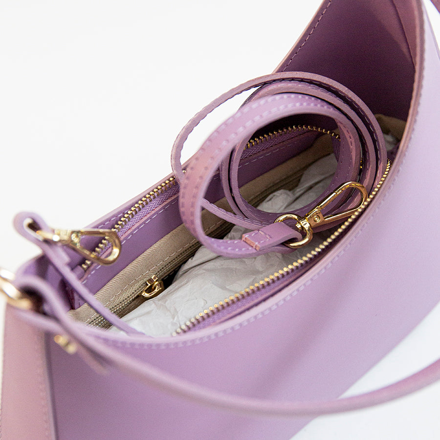 EDI - elegant mauve leather hobo bag