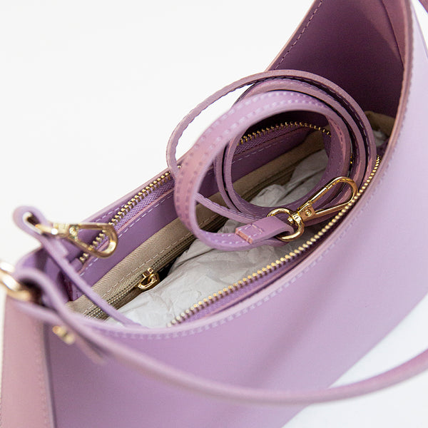 EDI - elegant mauve leather hobo bag