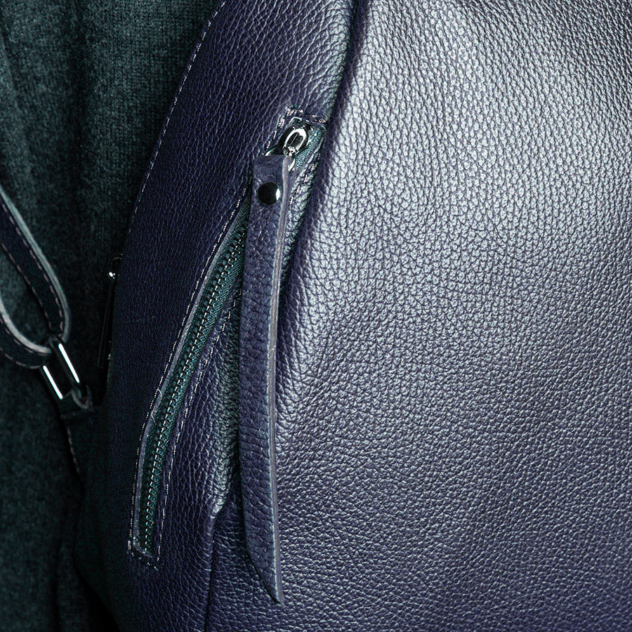 ZIP - zaino in pelle dollar blu notte