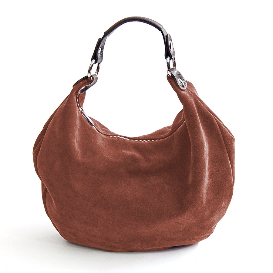 NATALIE - Hobo bag in brick suede